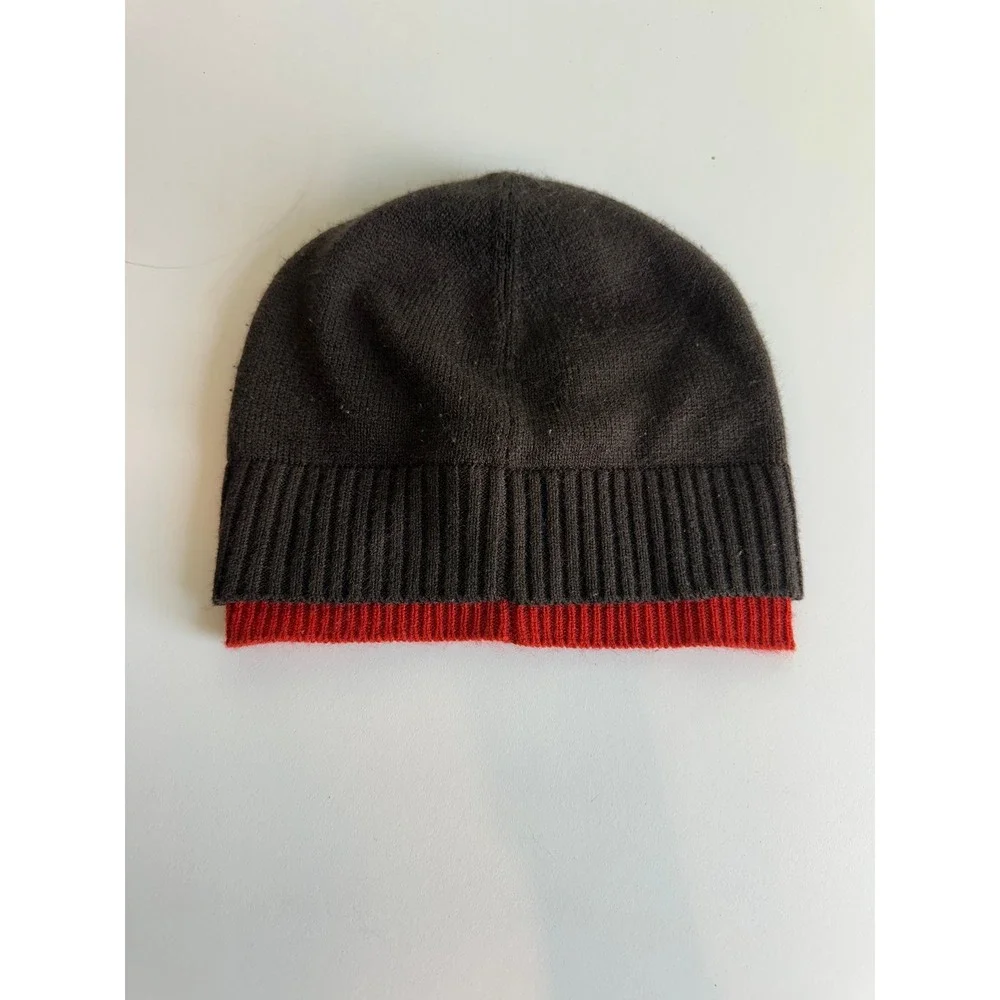 Banana Republic Reversible Beanie Hat Brown‎ Red Ribbed Knit One Size